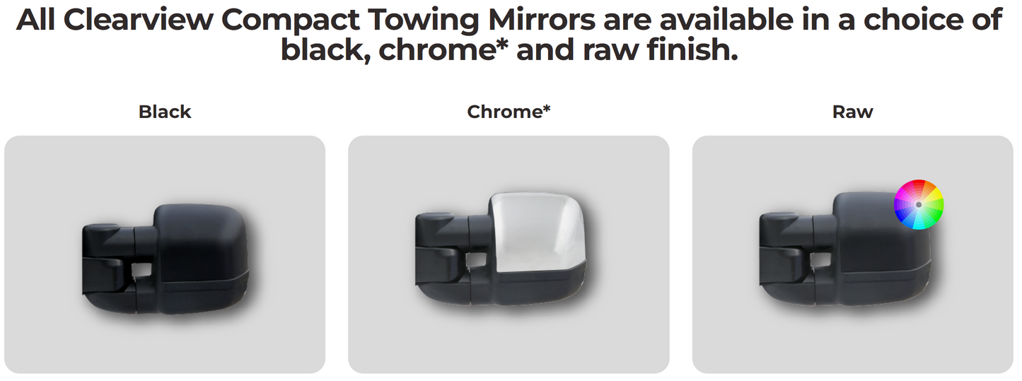 Clearview Towing Mirrors - Compact For Toyota Land Cruiser 300 all series