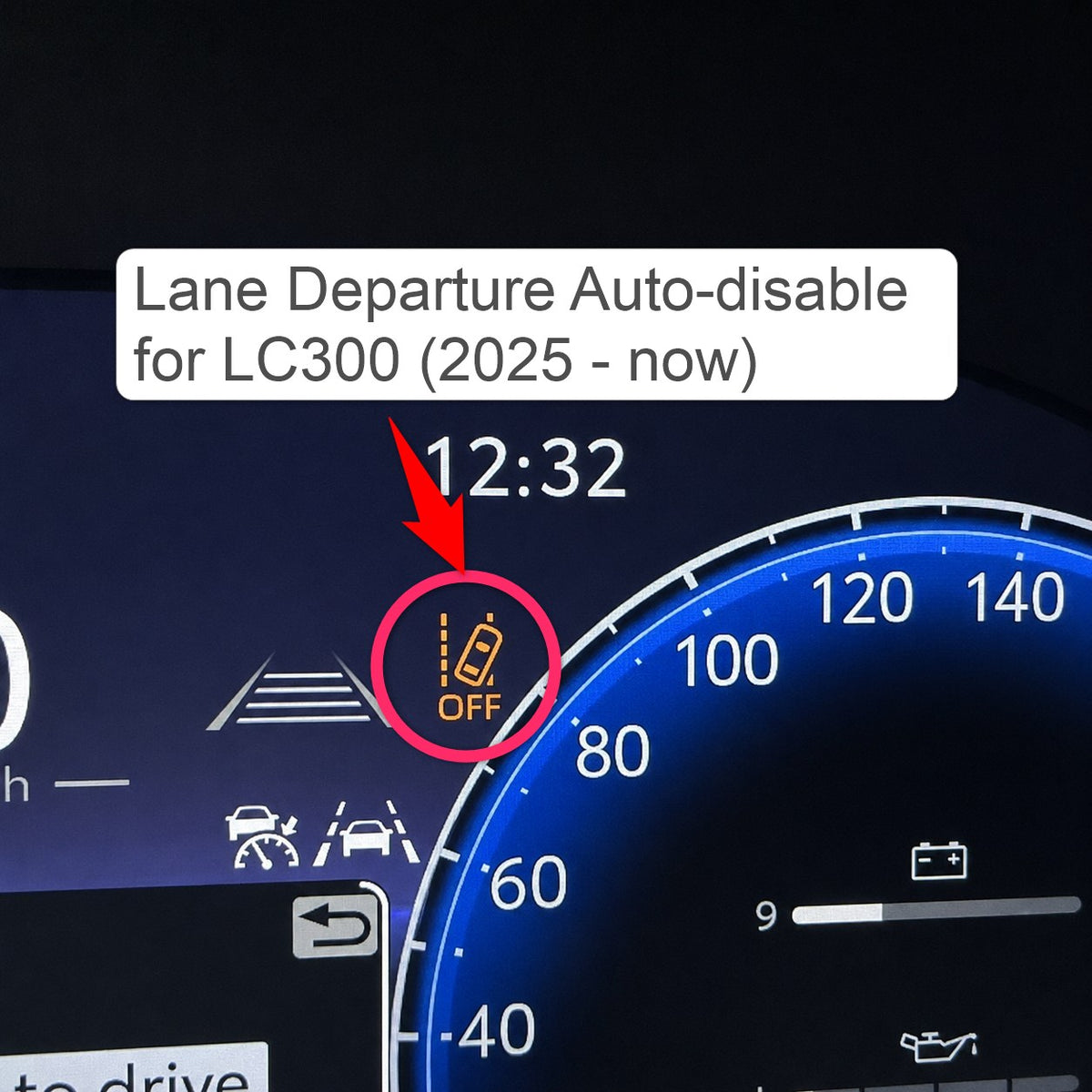 Lane Departure Alert Auto Switch-off at Startup compatible with Toyota LandCrusier 300 all series (2025 - Current)