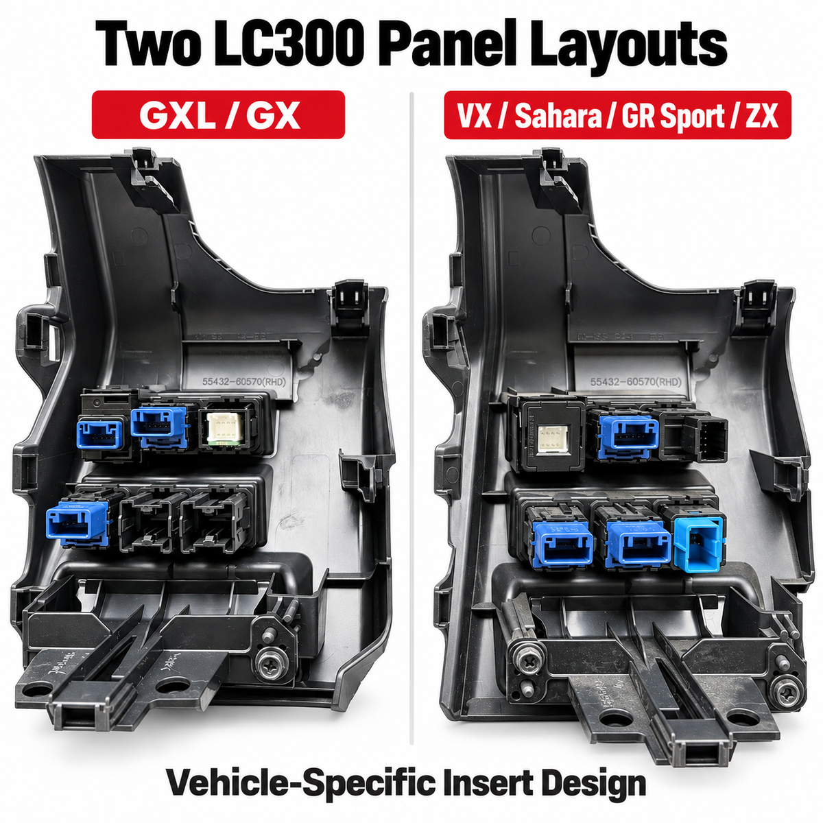 300mods special designed switch insert for REDARC Brake Controller Towpro and Toyota