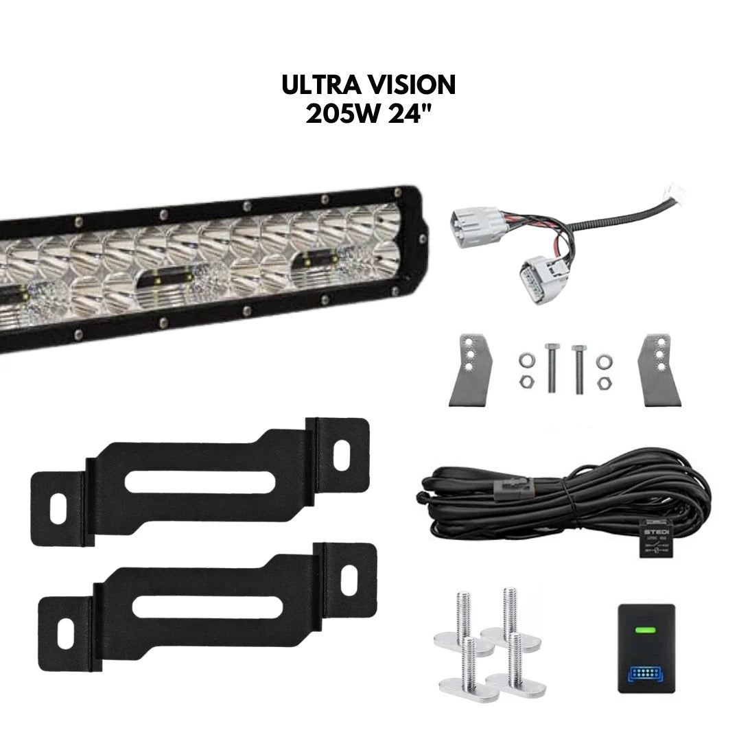 Behind-Grille Light Bar Kit for Nissan Patrol Y62
