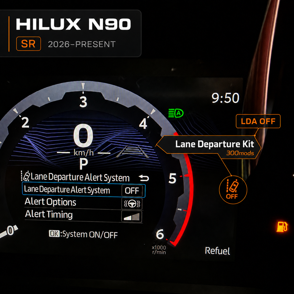 Lane Departure Alert Auto Switch-off at Startup compatible with Toyota Hilux N90 (2026 - present)