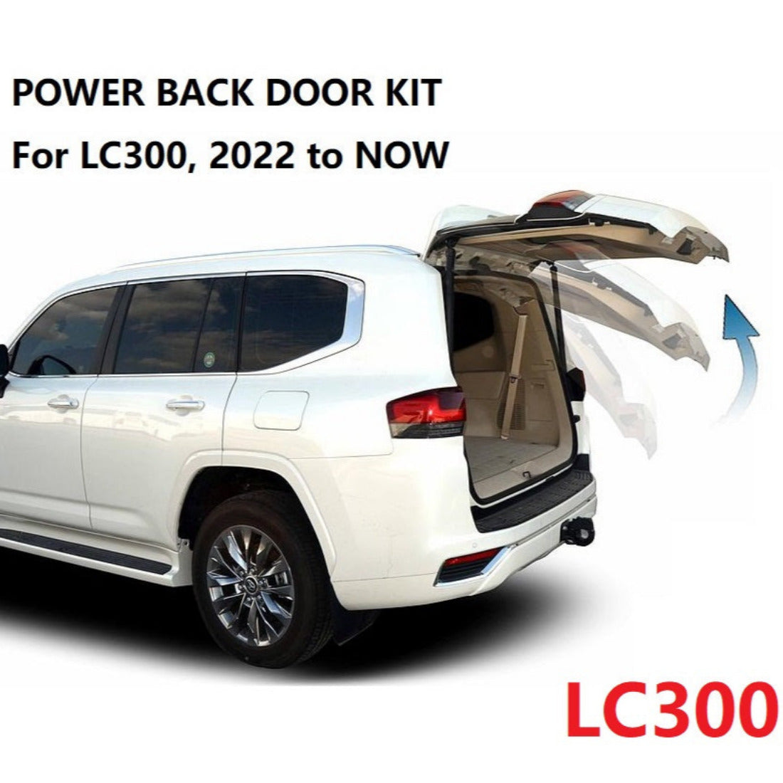 Auto Power Back Door, Electric Tailgate Lifter For Toyota Land Cruiser 300 LC300 2021 onward with optional dual LED lights