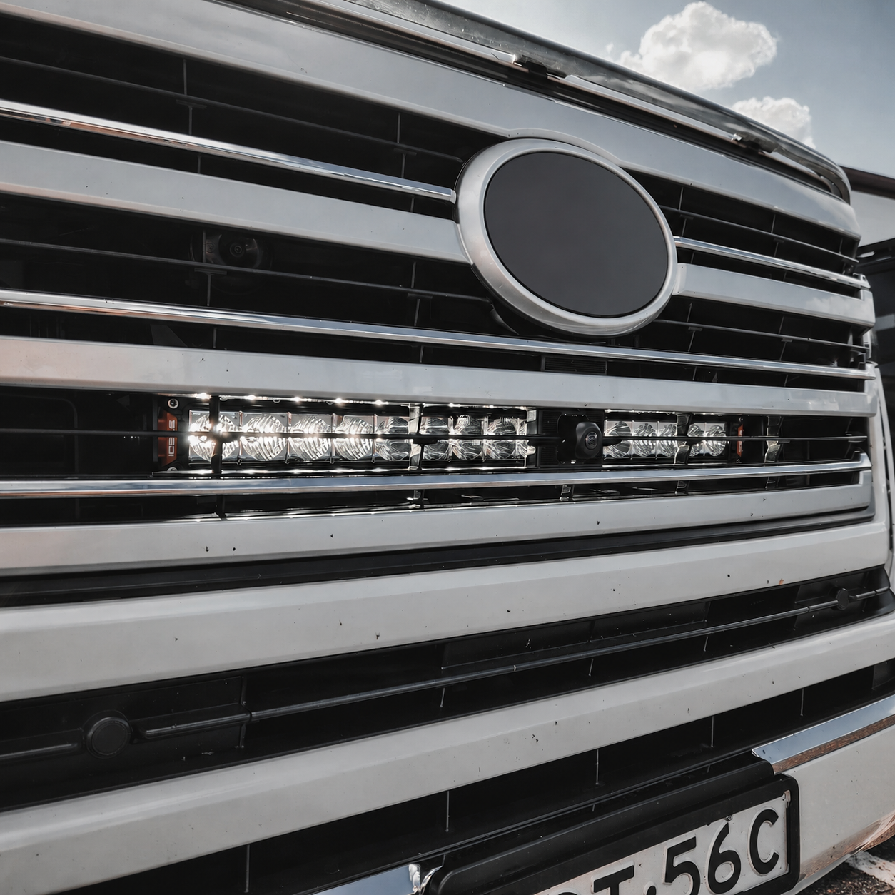 Behind-Grille Light Bar Kit compatible with Toyota LandCruiser 300 All Series