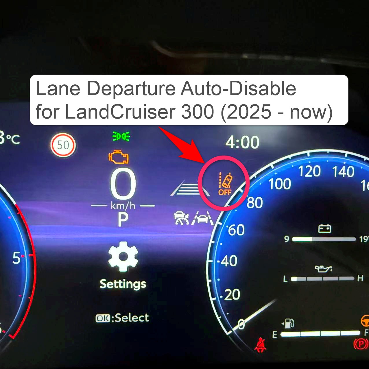 [Pre-Order] Lane Departure Alert Auto Switch-off at Startup compatible with Toyota LandCrusier 300 all series (2025 - Current)