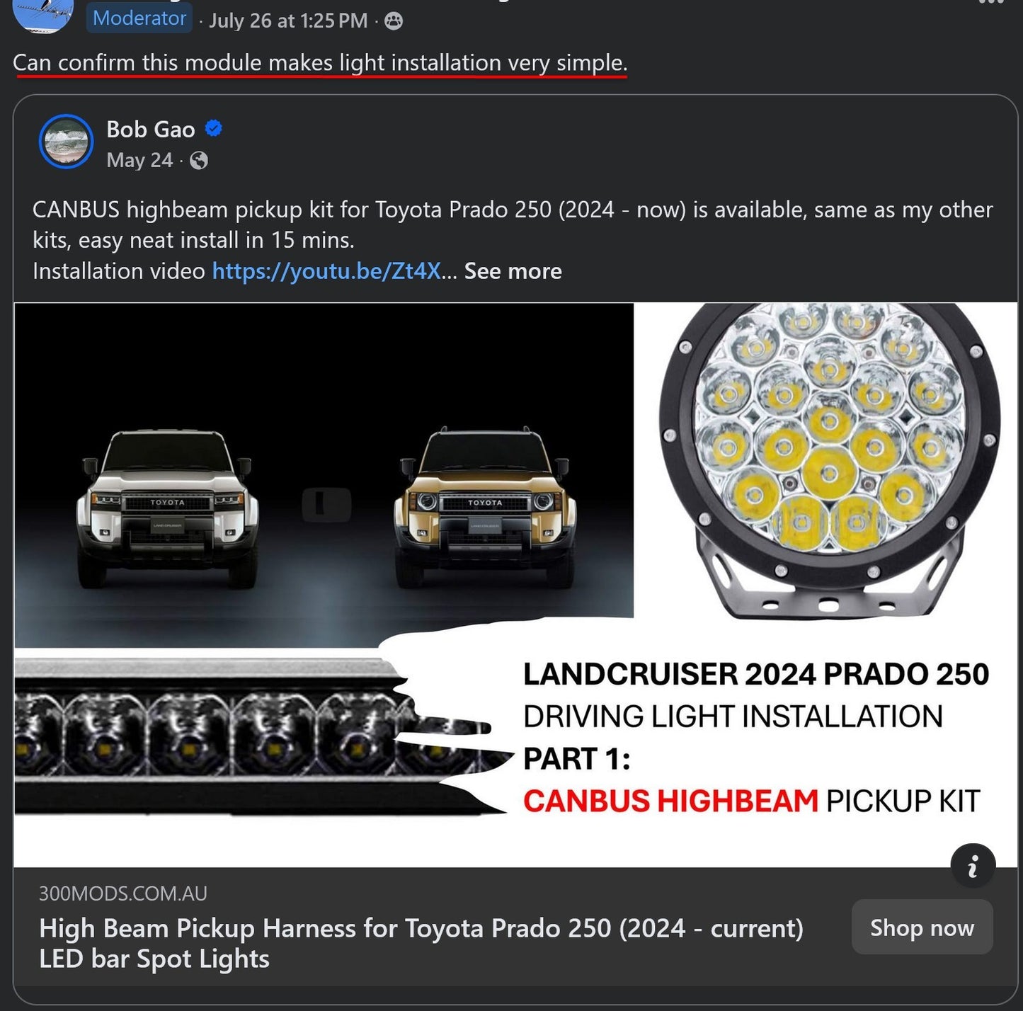 15 min DIY Canbus HighBeam Pickup Kit for Toyota Prado 250 (2024 - current)