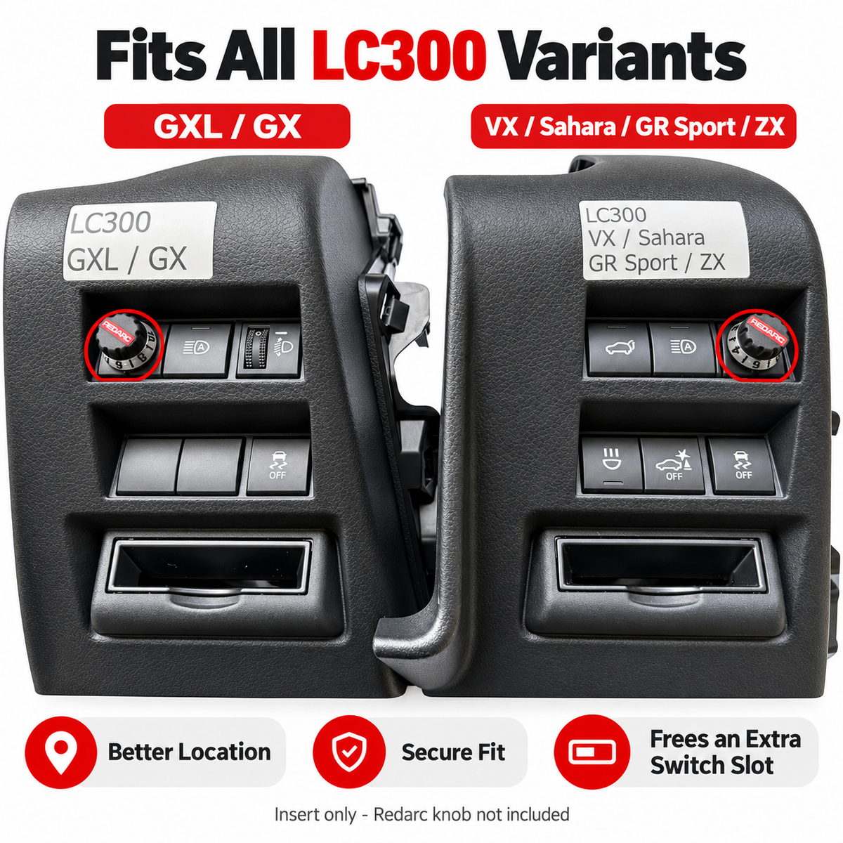 300mods special designed switch insert for REDARC Brake Controller Towpro and Toyota