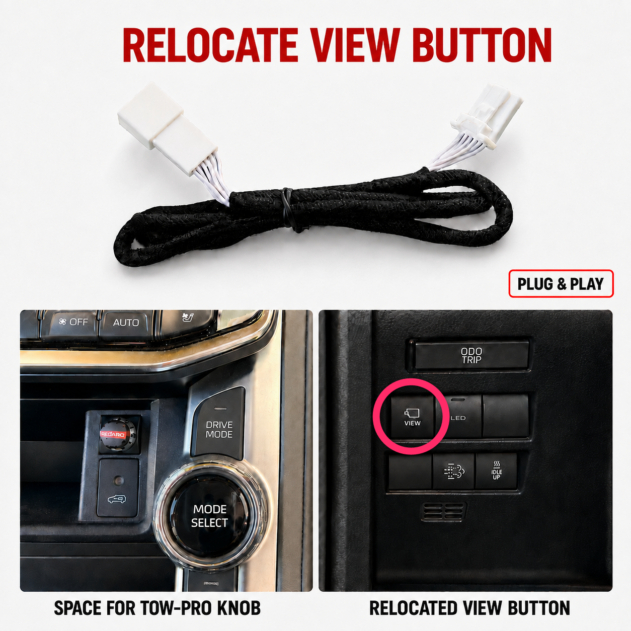 VIEW Button Relocation Harness for Toyota LC300 Land Cruiser 300 VX / Sahara / GRS / ZX (2025 - present)