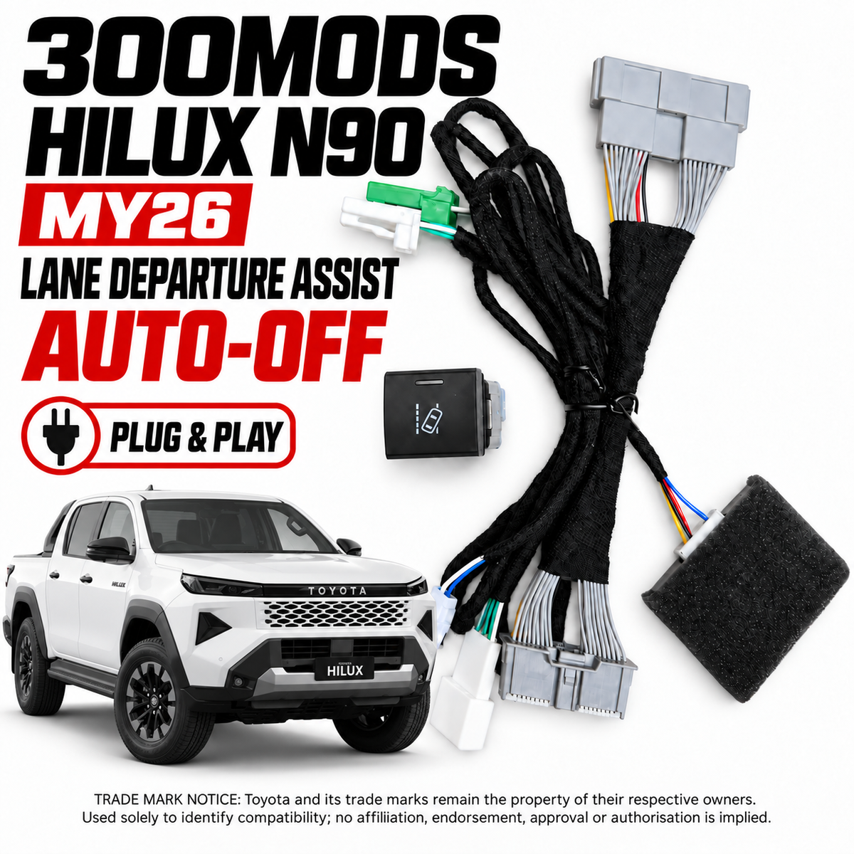 Lane Departure Alert Auto Switch-off at Startup compatible with Toyota Hilux N90 (2026 - present)