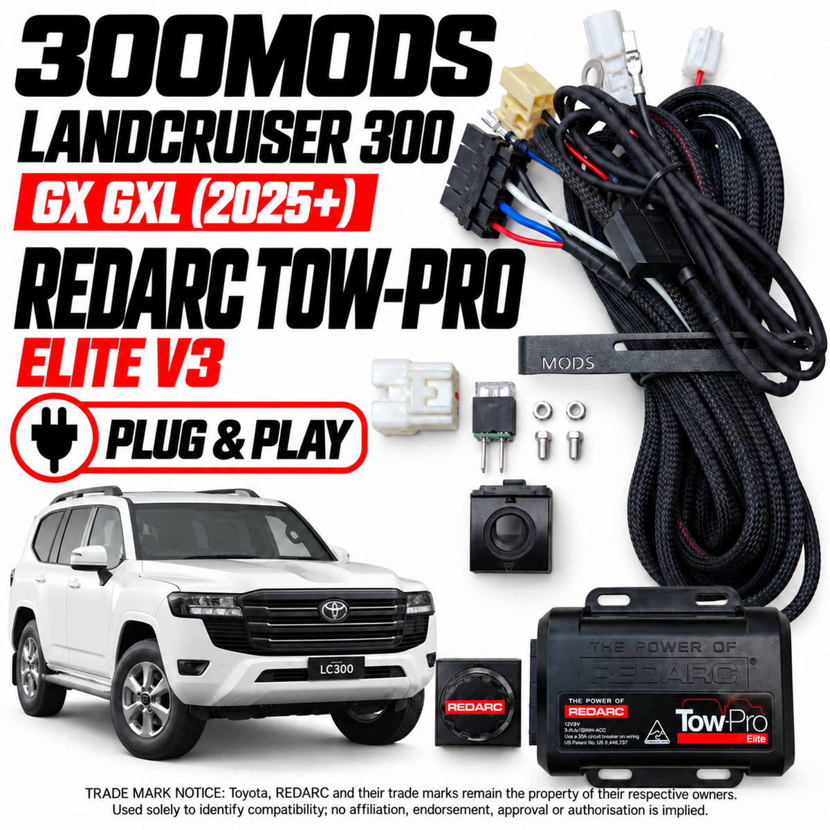 [30 min DIY] Brake Controller Kit Suit for Redarc Towpro V3 Elite for Toyota LandCruiser 300 LC300