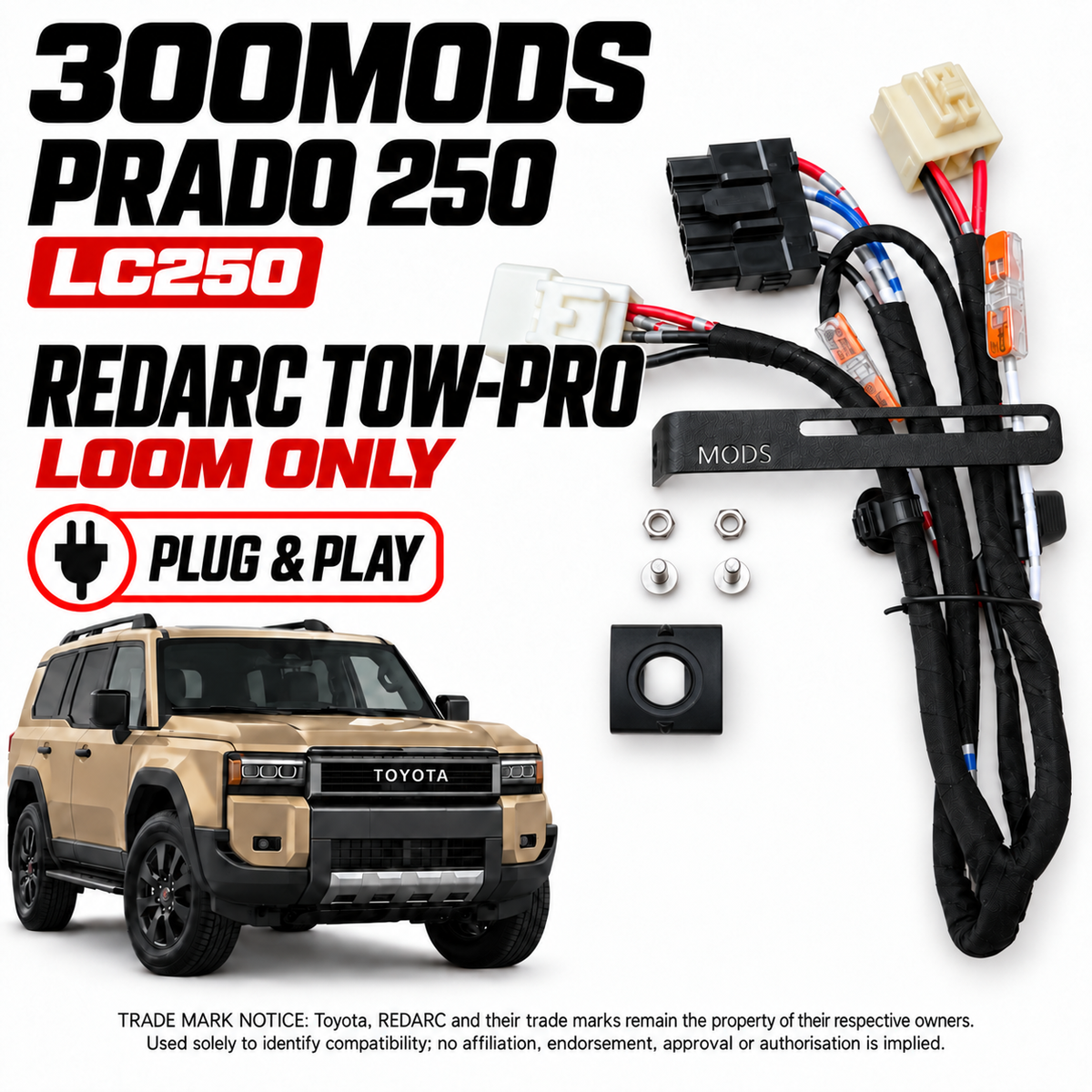 15-Min DIY Brake Controller Kit suitable for Toyota Prado 250 (LC250) 2024–Current | REDARC Tow-Pro Elite V3