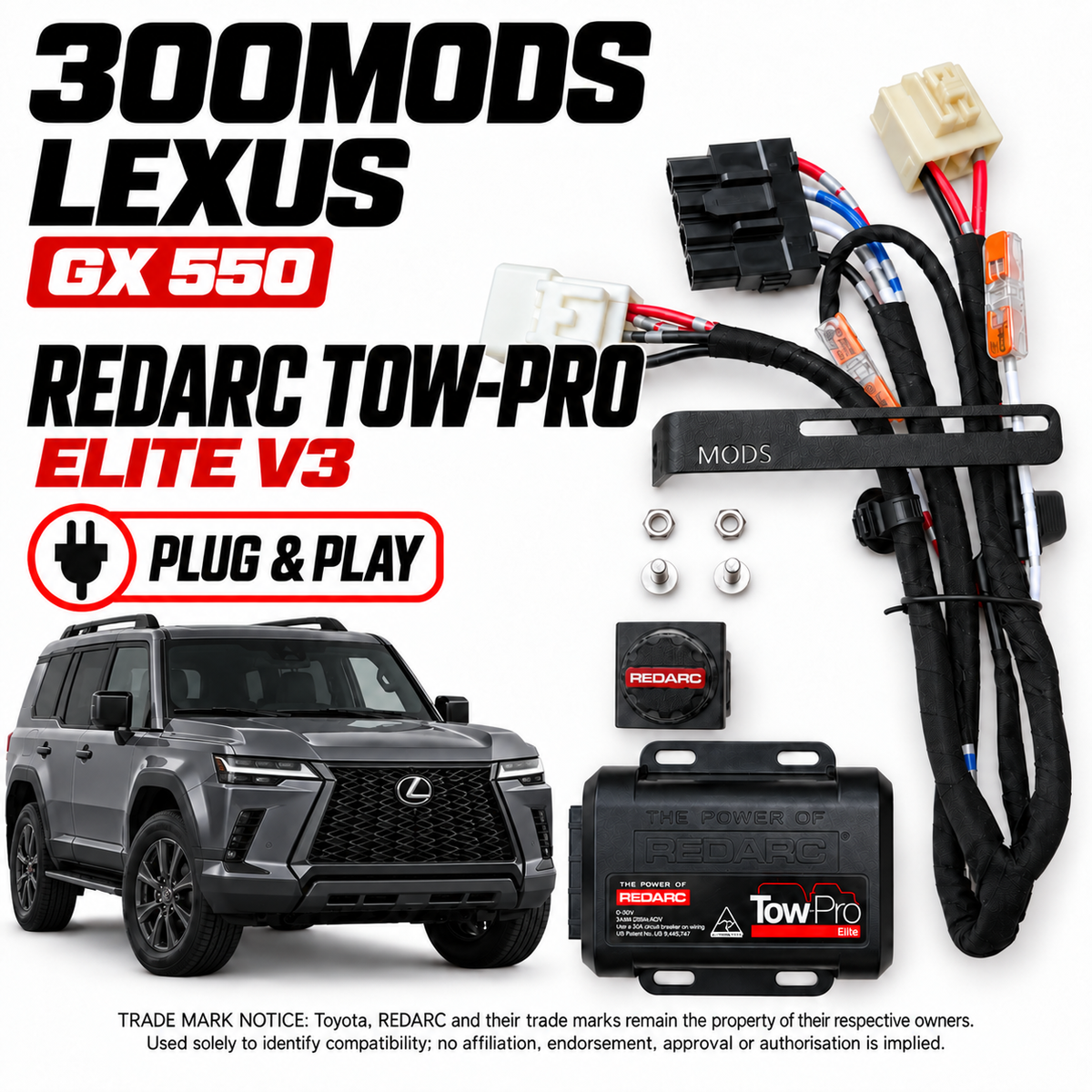 Lexus GX 550 RedArc Brake Controller TowPro Elite V3 Complete Kit