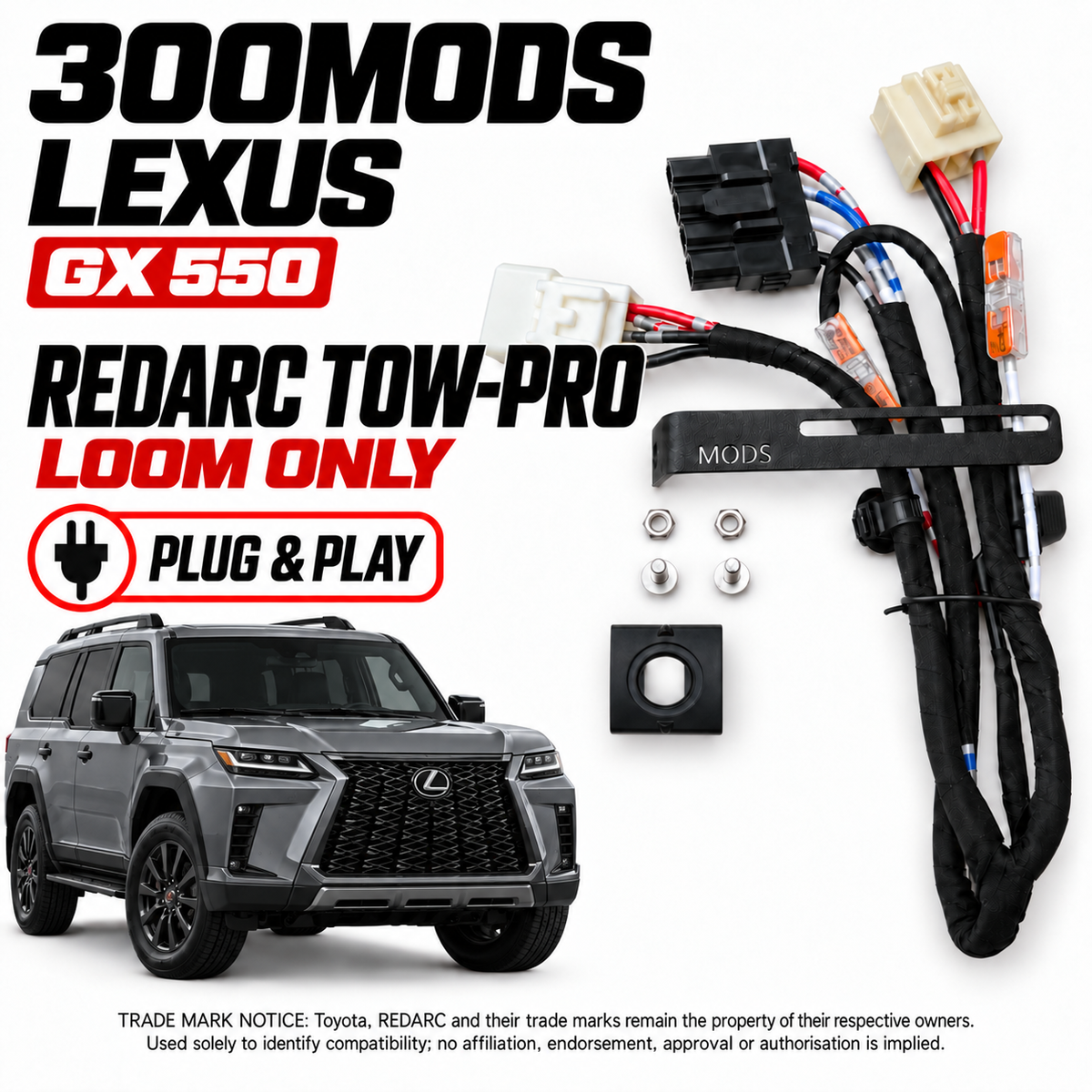 Lexus GX 550 RedArc Brake Controller TowPro Elite V3 Harness Kit