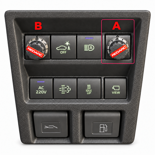 Unique Towpro switch insert for RedArc Brake Controler V3 elite suitable for Hilux N90 Workmate and SR (2026 onwards))